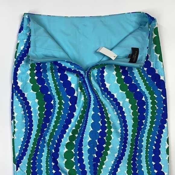 Talbots Wavy Dots Blue Green Pencil Skirt NWT 8P - Picture 8 of 8